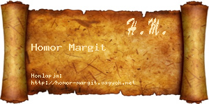 Homor Margit névjegykártya
